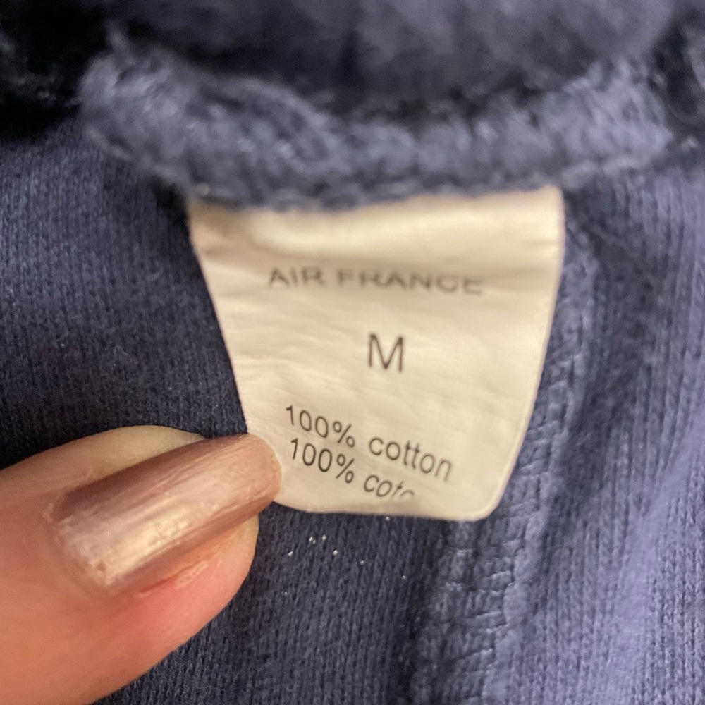 Air France Lounge Pants, Cropped, Blue, Drawstring Waist Soft Cotton Womens Sz M - Picture 3 of 6